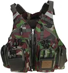 Flygo Multi-Pockets Fly Bass Fishing Vest Pack for Outdoor Activities, Adjutable Size for Men/Women (One Size, Camo)