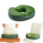 The White Willow Donut Orthopedic Medical Grade Foam Chair & Car Seat Cushion for Lower Back Pain, Sciatica, Tailbone & Hip Pain Relief- Above 50Kg Body Weight, Green (17" L x 14" W x 2.5" H)