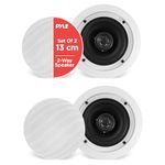 Pyle Pair 5.25 Inch/13.3cm Flush Mount In-Wall In-Ceiling Speaker, 2-Way Home Speaker System, Dual Polypropylene Cone w/ Polymer Tweeter Stereo Sound, 150 Watt, Spring Loaded, Easy to Install