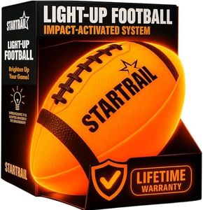 TOMLEON Glow in The Dark Football | Ultra-Bright Double LED Light-Up Football Size 6 with 3 Extra Batteries and Pump for Kids & Teens Ages 6+ | Outdoor Fun for Evening Play, Camping & Beach Games
