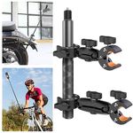 Motorcycle Bike Handlebar Mount for Insta360, Double Clamp Mount with 118cm Selfie Stick for Insta360 X4 X3 X2 X ONE RS R, Perfect for Cycling Videos, Umbrella Clamp, Third-Person Bike Handlebar Mount