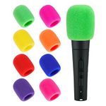 Invalidism 8 Pack Foam Mic Cover, Colorful Handheld Microphone Windscreen, Blocks Out Plosives Microphone Pop Foam Mic Filter, Microphone Foam Cover for KTV Stage Device Performance