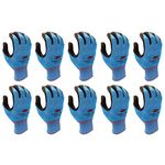 3M KOR Large Blue Nitrile Foam Coated Gloves - Washable Smart Touch 10 Pairs Pack