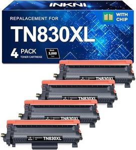 InkNI Compatible Toner Cartridges Replacement for Brother TN830XL TN830 TN 830 XL Toner Cartridges Work for HL-L2460DW DCP-L2640DW HL-L2480DW HL-L2400D HL-L2405W MFC-L2820DW Printer (Black, 4 Pack)