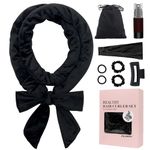 ZILAMPU Heatless Curling Rod Headband, Hair Curlers No Heat Overnight Curls Headband, 70" Long Velvet Heatless Curls Hair Rollers Wrap Set for Women Girls Long Hair, Hair Curler to Sleep In -Black