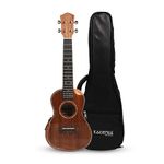 Kadence 24 inch Concert Ukulele (Solid Mahogany Wood) Semi Acoustic Slowhand series with Handrest, Eq, Learning course and Padded Bag (KAD-UKSH-103EQ)