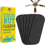 Ceiling Fan Filters for Blades, Ceiling Fan Filter, Activated Coconut Shell Carbon Ceiling Fan Air Filter-Easy-Stick Ceiling Fan Air Filters, Universal Ceiling Fan Blade(6 Pack)