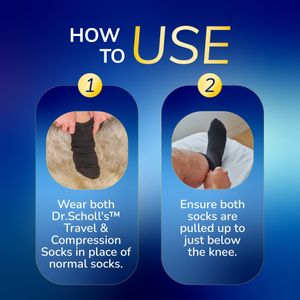Scholl Flight Socks Black – Men’s Size 9.5-12 Compression Travel