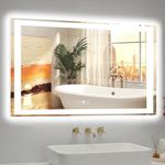 40x30 in LED Bathroom Mirror with Front and Backlit, Dimmable 3 Color Temperatures Smart Illuminated Mirror, 5mm Shatter-Proof Tempered Glass, Anti-Fog & Memory Function, Vertical/Horizontal