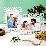 Art Street Wood Decoralicious Resin Circular Table Wall Mount Photo Round Frame For Home Decor (White, 4X6 Inch) - Set Of 2, 4X6 Inchs (Astpf16876-Pk2)