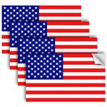 (4 Pack) Professional (Original) Reflective American Flag Sticker – (6x4) Inches - American Flag Decal - American Flag Stickers Decals for Car Bumper Truck, Window Small Auto Vehicles Helmet -