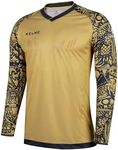 KELME Kids Goalkeeper Soccer Jersey Padded Goalie Football Goalkeeper Jersey Long Sleeve Goalie Shirt Training Soccer Uniform, Black, 14