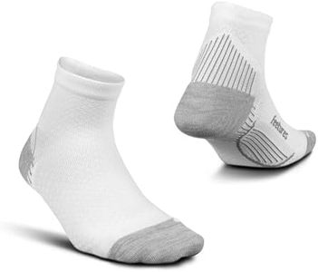 Feetures Plantar Fasciitis Relief Light Cushion Quarter Sock - Arch Support for Men & Women - White, XL (1 Pair)