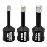 DT-DIATOOL Diamond Drill Bit 6/8/10mm 3pcs/set Hole Saw for Dry Drilling Tile Porcelain Marble Ceramic Granite