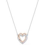 Swarovski Infinity necklace, Heart, White, Mixed metal finish