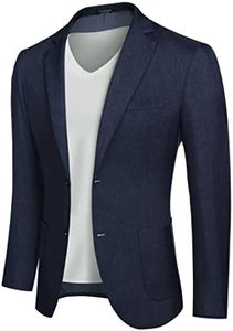 COOFANDY Men's Casual Sports Coats Lightweight Suit Blazer Jackets One Button Navy Blue