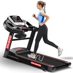 Sparnod Fitness STH-1200MF Multifunction Foldable Treadmill for Home Use, 4 HP Peak DC Motor, Built-in Massager, 12 Preset Programs, LED Display, 12 km/h Speed, Manual Incline, 110 kg User Capacity