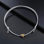 Adjustable Beach Heart-Shaped Rope boy Girl Anklet Bracelet Men Women Anklet-Gray