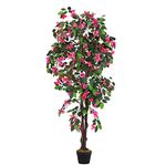 BTGGG Artificial Plant Outdoor in Pot 165cm Artificial Rhododendron Tree Blossom Tree Artificial for Indoor Outdoor Garden Front Door Home Decoration