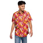 FOCO Official Liverpool FC Men's Football Floral Tropical Beach Short Sleeve Shirt Large Black