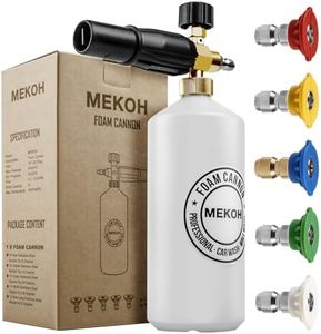 MEKOH 1 Liter Adjustable Foam Cannon Snow Foam Lance with 1/4" Quick Connector 5 Pressure Washer Nozzles for Car Detailing Cleaning