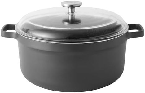 BergHOFF GEM Non-stick 11" Stockpot 7.7qt., Sturdy 2-Handle, Glass Lid, Ferno-Green, Non-Toxic PFOA-Free Coating, Ovensafe
