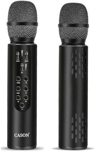 CASON Wireless Bluetooth Karaoke Mic for Singing with Speaker,Echo Adjusting Button–10W Bluetooth Microphone for Upto 6 Hours Playtime, Type C Charging & Cordless Mic for Singers,Party (Black)