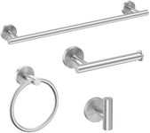 USHOWER Brushed Nickel Bathroom Hardware Set, Modern 18-Inch Towel Bar Set Wall Mounted, Durable SUS304 Stainless Steel Bathroom Accessories Set, 4-Piece