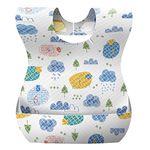 LuvLap Disposable Baby Bibs, 20 Pack Soft Travel Bibs for Feeding Infant Babies, Use and Throw Bibs, Toddler Drool Burp Apron, 3 Layer Absorbent Yet Waterproof bib with 3D Crumb Catcher