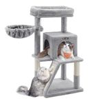 Feandrea Cat Tree Tower, Widened Perch for Large Cats, Light Grey PCT51WV1