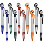 Maydahui 10PCS Soccer Shape BallPoint Pen Fun Football Pens Soccer Party Favor Pen Retractable Manual Sport Pen Black Ink for Boy Student School