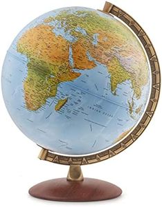 Waypoint Geographic Lugano Globe, 12" Illuminated Blue Ocean-Style Globe, Up-to-Date Globe, Reference Globe, Decorative World Globe For Home and Office Decor