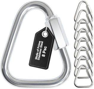 Triangle Carabiner Clips for Slackline - Heavy Duty Stainless Steel Quick Link Chain Connector - 8 Pack