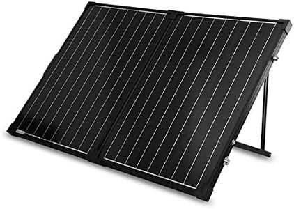 Renogy 100 Watt 12 Volt Portable Solar Panel for Power Station, Foldable 100W Solar Panel Suitcase with Adjustable Kickstand, Solar Charger for RV Camping Off Grid System,Black