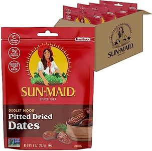 Sun-Maid Deglet Noor Pitted Dried Dates - (4 Pack) 8 oz Resealable Bag - Pitted Deglet Noor Dates Dried Fruit Snack for Lunches, Snacks, and Natural Sweeteners