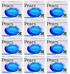 Pears Soap, Face & Body Soap, Mint Extract – Pure & Gentle Bar Soap, Transparent Moisturizing Glycerin Soap for Cool & Refreshed Skin, Blue Soap Bars, 4.4 Oz (Pack of 12)