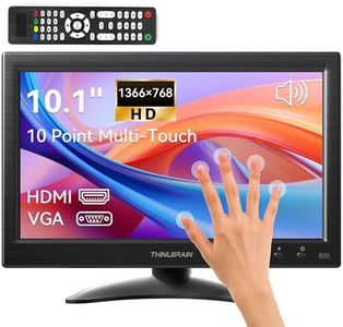 Thinlerain 13.3 inch Small PC Monitor Mini Monitor HDMI Monitor 1366x768 LED Monitor Support HDMI VGA AV BNC USB Intput, for Fire Stick, Computer, Kitchen Monitor, Built-in Speaker