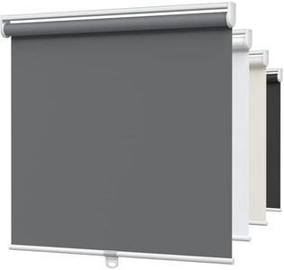 MYshade Blackout Cordless Roller Shades, Room Darkening Free-Stop Roll Up Blinds for Windows, Pull Down Blocking Blind for Home and Office, Easy to Install, 53" W X 72" H, Grey