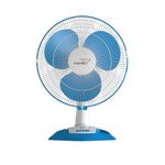 V-Guard Esfera Table Fan | 3 Speed Settings | 1350 RPM Powerful Motor | Corrosion Resistant Powder-Coated Metal Guards | White Blue | 40cm (400mm)