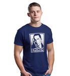 Roach Paper Goofkart Round Neck Half Sleeve Bio Washed Printed T-Shirt | Quirky Rapper T-Shirt - Rap GOD Navy Blue