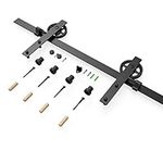 BONIKLUBA ‎5FT/153CM Sliding Barn Door Hardware Track Kit for Single Wood Door Less 77cm Wide (Spoke Wheel I Hangers)