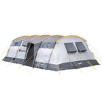 Skandika Hurricane Family Tent for 12 People Large Tent with 2 Sleeping Cabins Waterproof 5000 mm Water Column Mosquito Nets 200 cm Standing Height 2 Entrances