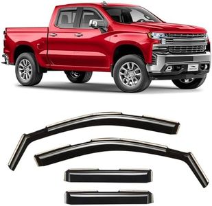 Voron Glass in-Channel Extra Durable Rain Guards for Trucks Chevrolet (Chevy) Silverado/GMC Sierra 1500 2019-2025 Double Cab, Window Deflectors, Vent Window Visors, 4 Pieces - 230091