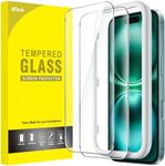 JETech Screen Protector for iPhone 16 Plus 6.7-Inch, Tempered Glass Film with Easy Installation Tool, Case-Friendly, HD Clear, 2-Pack