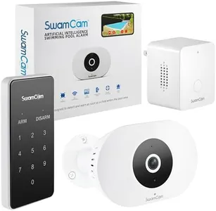 SwamCam Pool Alarm Camera - ASTM F2208 Certified - Wifi + App Operated Pool Alarms for Inground Pools and Above Ground - Sounds Onsite, In Home & Phone BEFORE Child Enters Pool - View Remotely Anytime