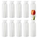 ZOOFOX 10 Pack Composite Plastic Flower Vase, 8" Tall Origami Design Decorative Vases for Centerpieces, White Unbreakable Vase for Wedding Dinner Table Party Living Room Office Bedroom Decor