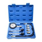 KUNTEC 8PCS Professional Engine Compression Tester Cylinder Gauge Tester Kit M10 M12 M14 M18 (Blue)