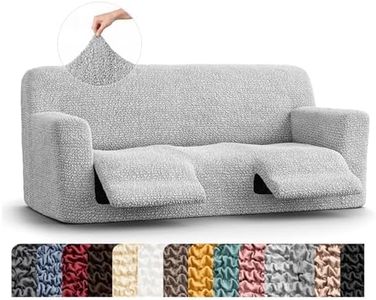 PAULATO BY GA.I.CO. Recliner Sofa Cover - Reclining Couch Slipcover - Soft Polyester Fabric Slipcover - 1-Piece Form Fit Stretch Furniture Protector - Microfibra Collection - Light Grey (Couch Cover)
