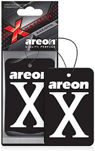 AREON X XV02 Hanging Best Car Air Freshener Black Crystal Scent, Paper Hanging Ornaments, Long Lasting Scent for Car or Home 12 Pack