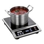 ChangBERT Induction Cooktop, Commercial Grade Portable Cooker, Large 8” Heating Coil, Premium Stainless Steel Countertop Burner with NSF Certified, 10 Hours Timer Powerful 1800W Professional Hot Plate